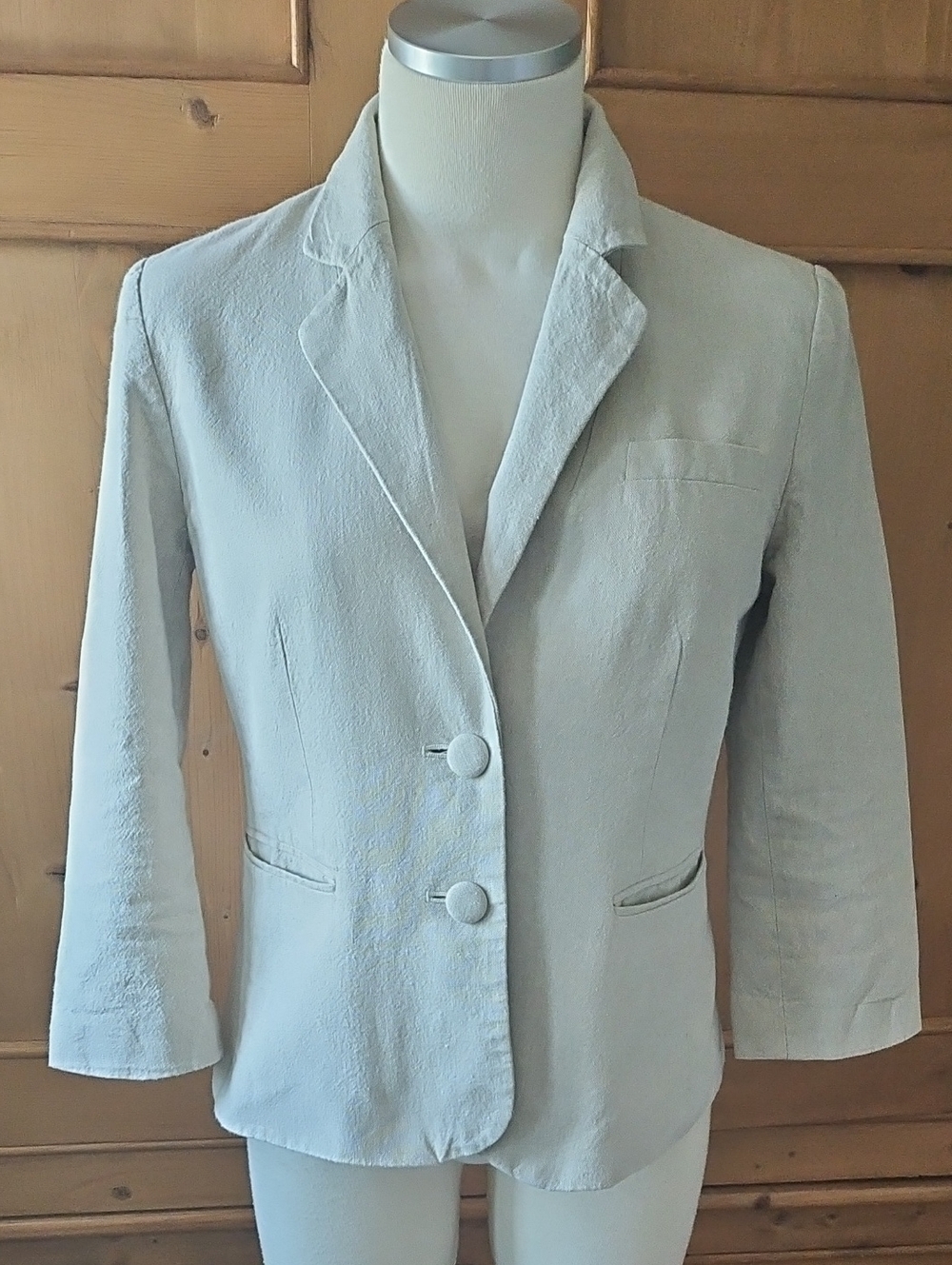 Banana Republic Fitted Linen Blend Blazer Tan Size 8